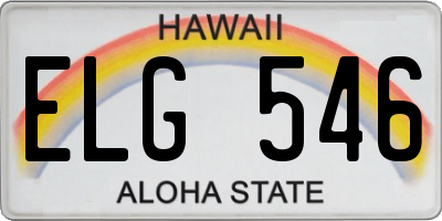 HI license plate ELG546