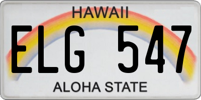 HI license plate ELG547