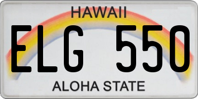 HI license plate ELG550