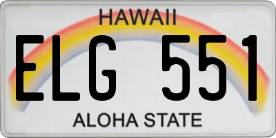 HI license plate ELG551