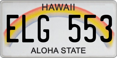 HI license plate ELG553