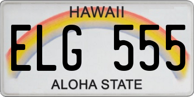 HI license plate ELG555