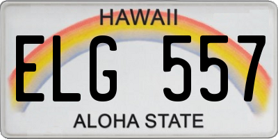 HI license plate ELG557