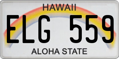 HI license plate ELG559
