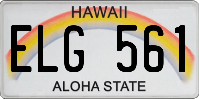 HI license plate ELG561