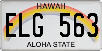 HI license plate ELG563