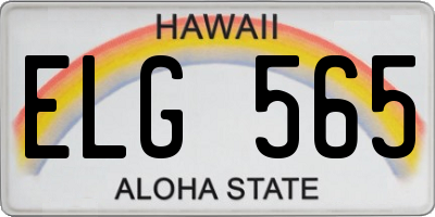 HI license plate ELG565