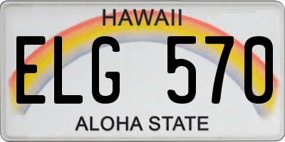 HI license plate ELG570