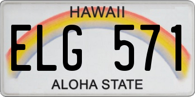 HI license plate ELG571