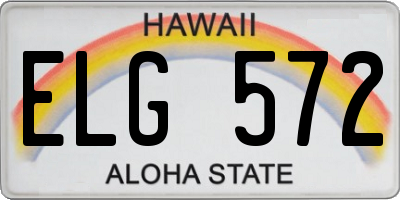 HI license plate ELG572