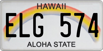 HI license plate ELG574