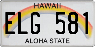 HI license plate ELG581