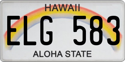 HI license plate ELG583