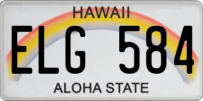 HI license plate ELG584