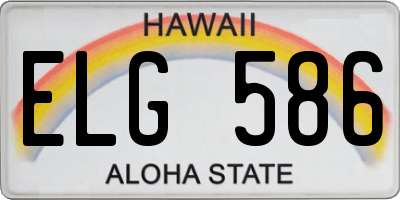 HI license plate ELG586