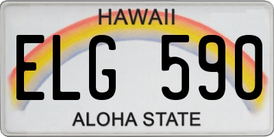 HI license plate ELG590