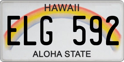 HI license plate ELG592