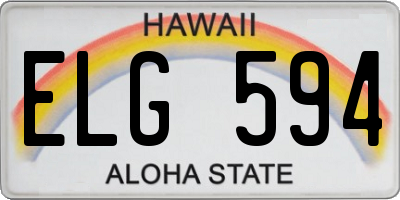 HI license plate ELG594