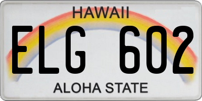 HI license plate ELG602