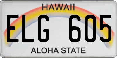 HI license plate ELG605