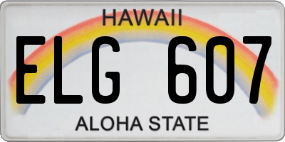 HI license plate ELG607