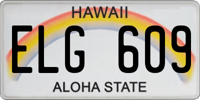 HI license plate ELG609