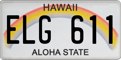HI license plate ELG611