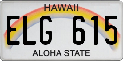 HI license plate ELG615