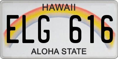 HI license plate ELG616
