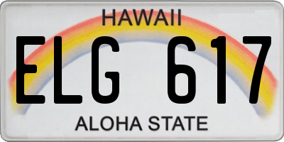 HI license plate ELG617