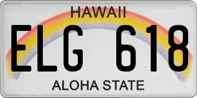 HI license plate ELG618