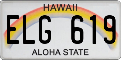 HI license plate ELG619