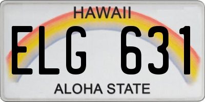 HI license plate ELG631