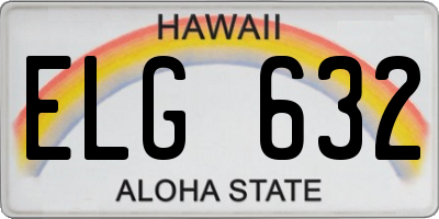 HI license plate ELG632