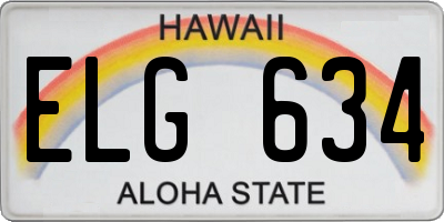 HI license plate ELG634