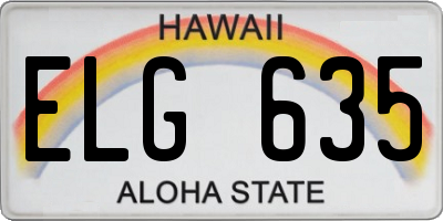 HI license plate ELG635