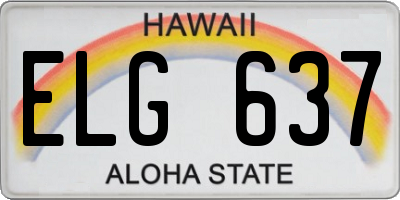 HI license plate ELG637