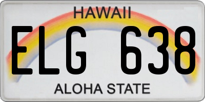 HI license plate ELG638