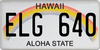 HI license plate ELG640