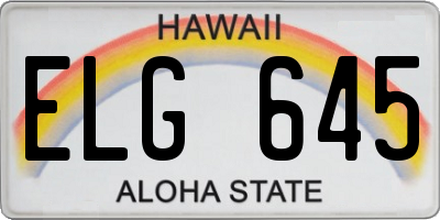 HI license plate ELG645