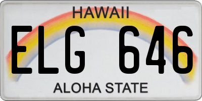 HI license plate ELG646