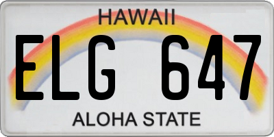 HI license plate ELG647