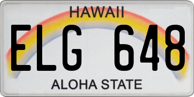 HI license plate ELG648