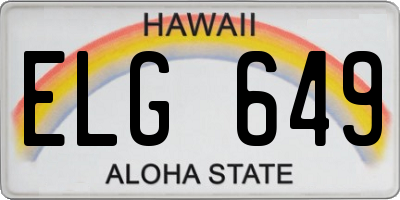 HI license plate ELG649