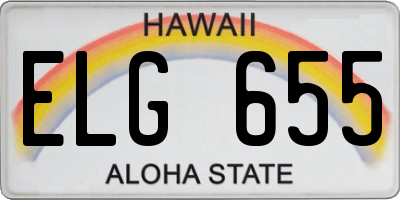 HI license plate ELG655
