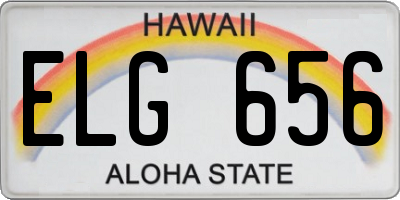 HI license plate ELG656