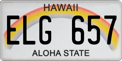 HI license plate ELG657