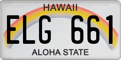 HI license plate ELG661
