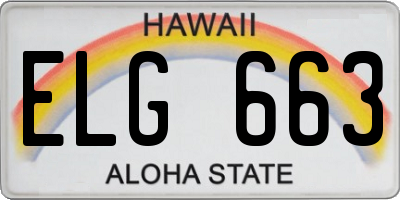 HI license plate ELG663