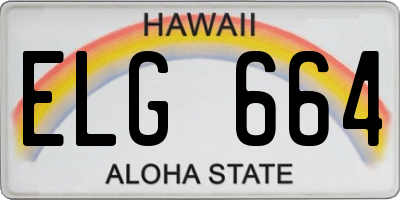 HI license plate ELG664